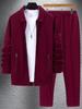 Men's Waffle Zipper Pocket Jacket Set