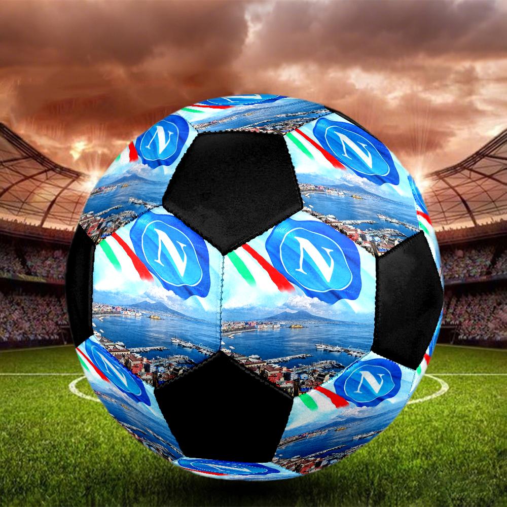 Naples Football Club Indoor Soccer Ball Colorful Machine Stitched PVC Size 5 Team Training Competition Ready Durable High-Bounce Cool Sports Gift