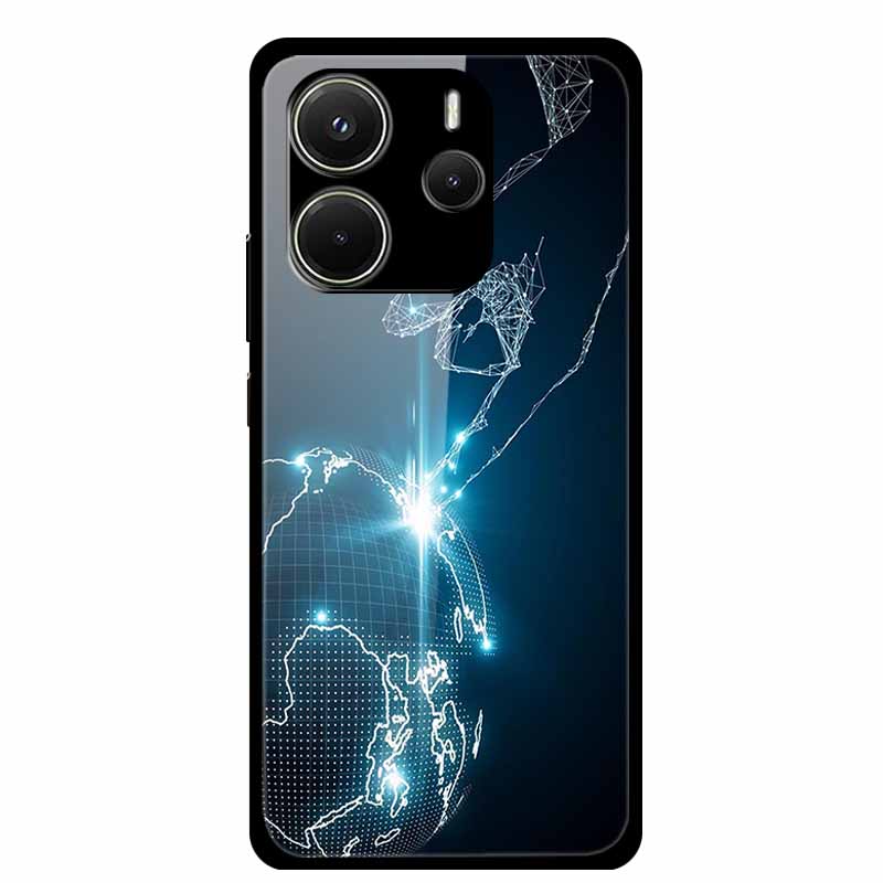 For Redmi Note 14 4G Phone Case Note14 Coque Hard Tempered Glass Back Cover For Xiaomi Redmi Note 14 5G Case Shell Soft Bumper