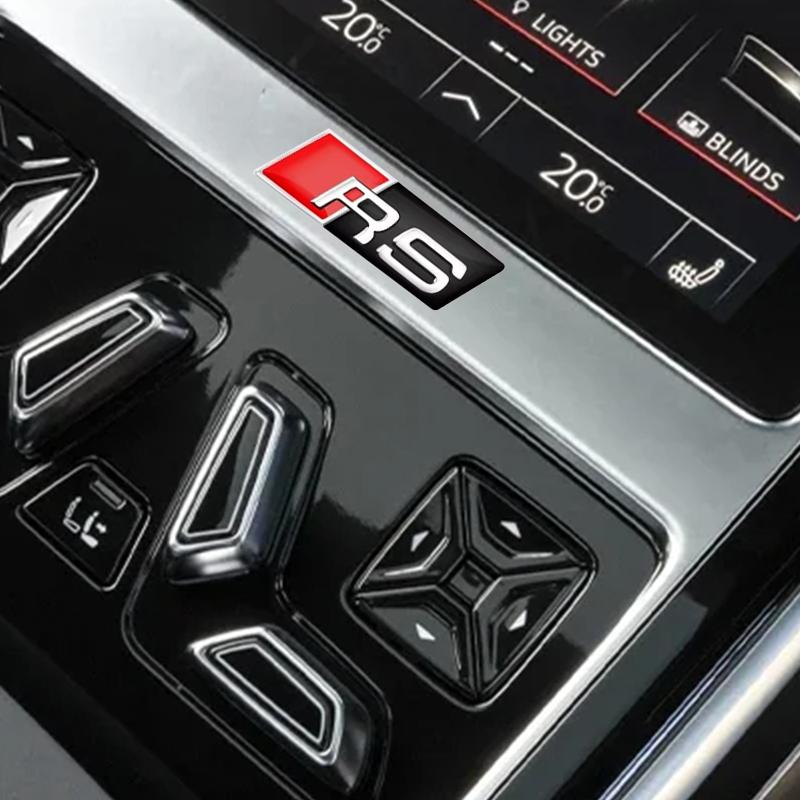 For  qwe12 3D Aluminum SLINE RS Badge Car Steering Wheel Sticker Auto Emblem Accessories TT RS3 RS4 RS5 RS6 RS7 RS8 Quattro SLINE