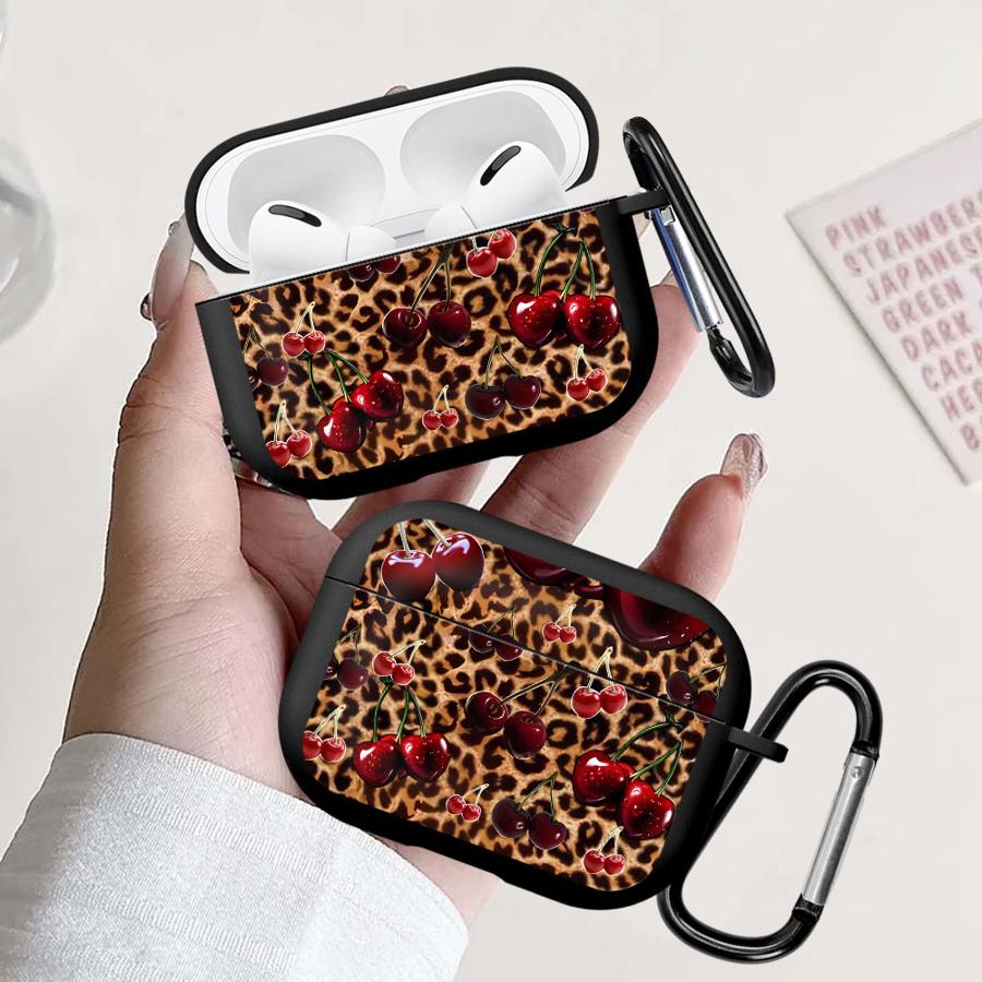 Leopard Cherry Earphone Cases Cover Case For Airpods 4 Pro3 Pro Pro2 1 2 3