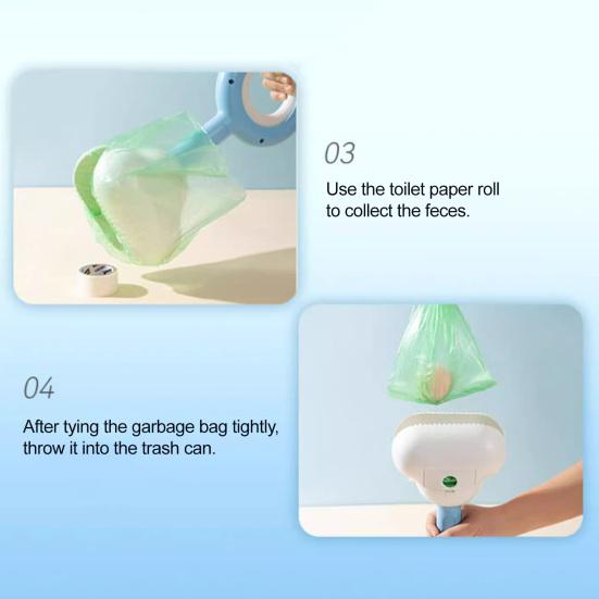 Dog Pooper Scooper No Touch Poop Scooper with Waste Bag Dispenser Pet Waste Grabber