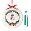 Full Ranges of Stamped Christmas Ornament Embroidery Set for Beginner, Christmas Wreath Cross Stitching Starter Kits