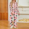 Dames V-hals Losvallend Bedrijfskleding Set met Zakken - Casual Slaapkleding Loungewear Set