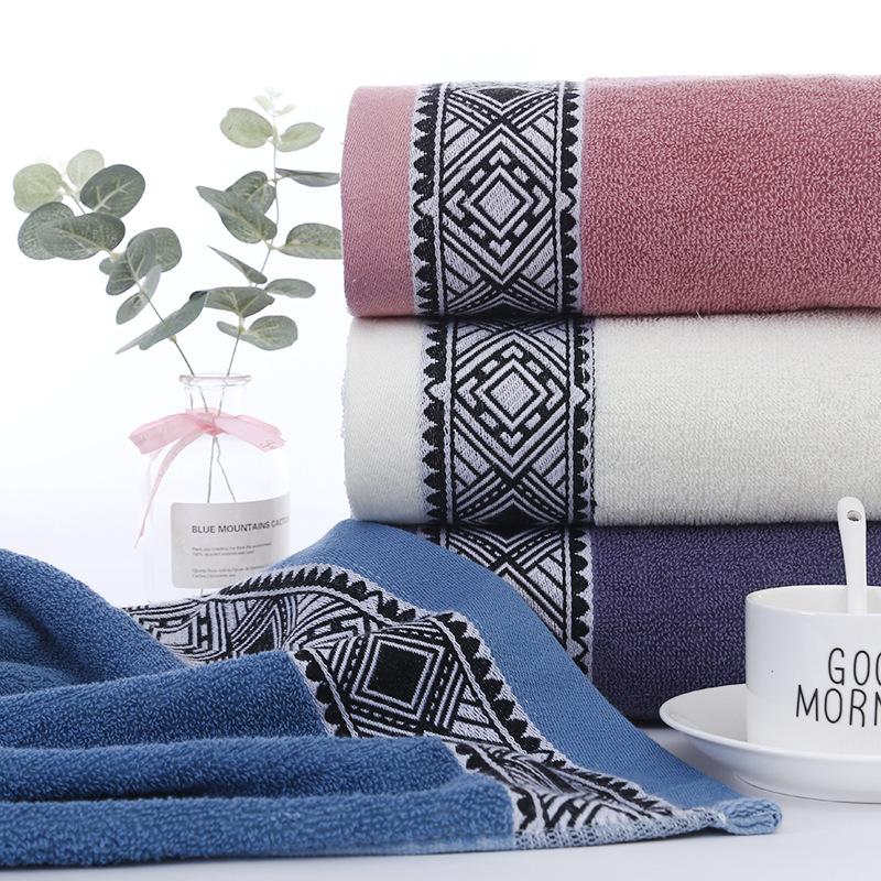 Diamond-shaped Bath Towel Soft Water-absorbent Lint-free Home Daily Holiday Gift Cotton Towel