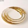 Golden Edged Ceramic Dining Plate Western Style Steak Plate Pasta Dish Sushi Plates Salad Bowl Serving Plates Dessert Bowl Dish