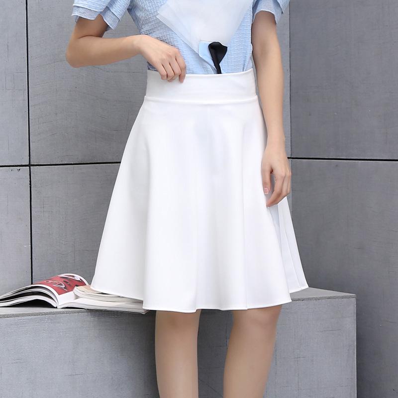 High Waist A-line Midi Skirt – Elastic, Slimming, Versatile, and Perfect for Dance & Sailor Styles