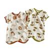 2025 Summer Pure Cotton Baby Sleep Robe: Class A Short Sleeve Gauze Pajamas