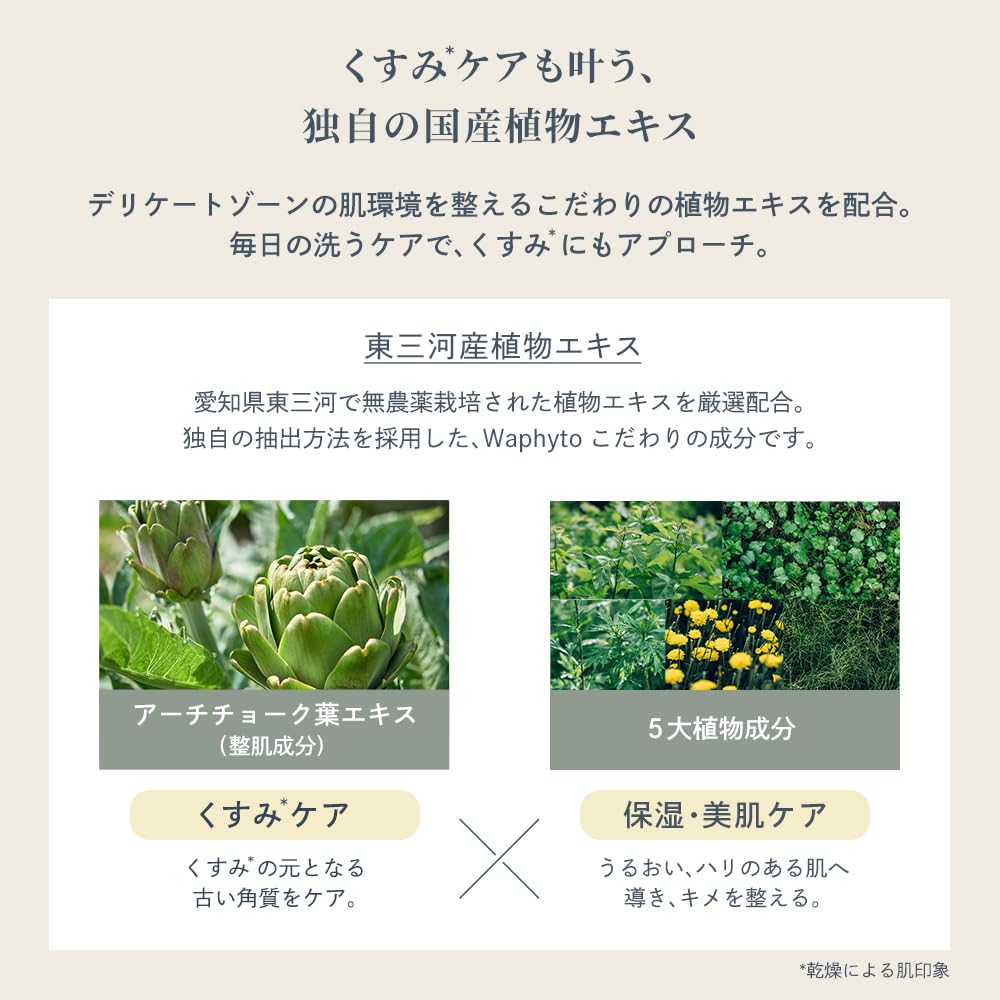 Waphyto Intimate Foaming Wash Soap for Delicate Mild Odor Made in Japan Areas, 150mL, Acidity, Control,