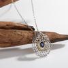 Color Treasure Pendant S925 Sterling Silver Natural Sapphire Necklace Women'S Fashion Versatile Collarbone Chain