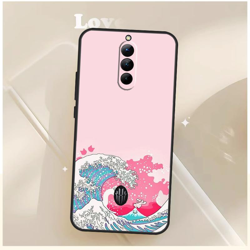 Japanese Wave Anime Dragon Case For ZTE Nubia Red Magic 10S 6S 7S 8S 9S 6 7 Pro For RedMagic 8 9 10 11 Pro Plus Cover