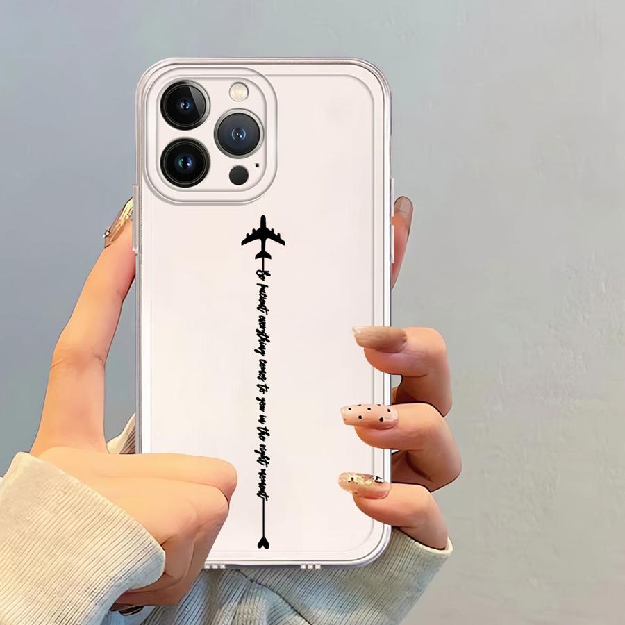 Airplane Lines With Heart Case for iPhone 17 Pro Max Air 7 8 16 12 Mini XS Max 15 11 13 Pro XR 14 Plus Soft Phone Cover
