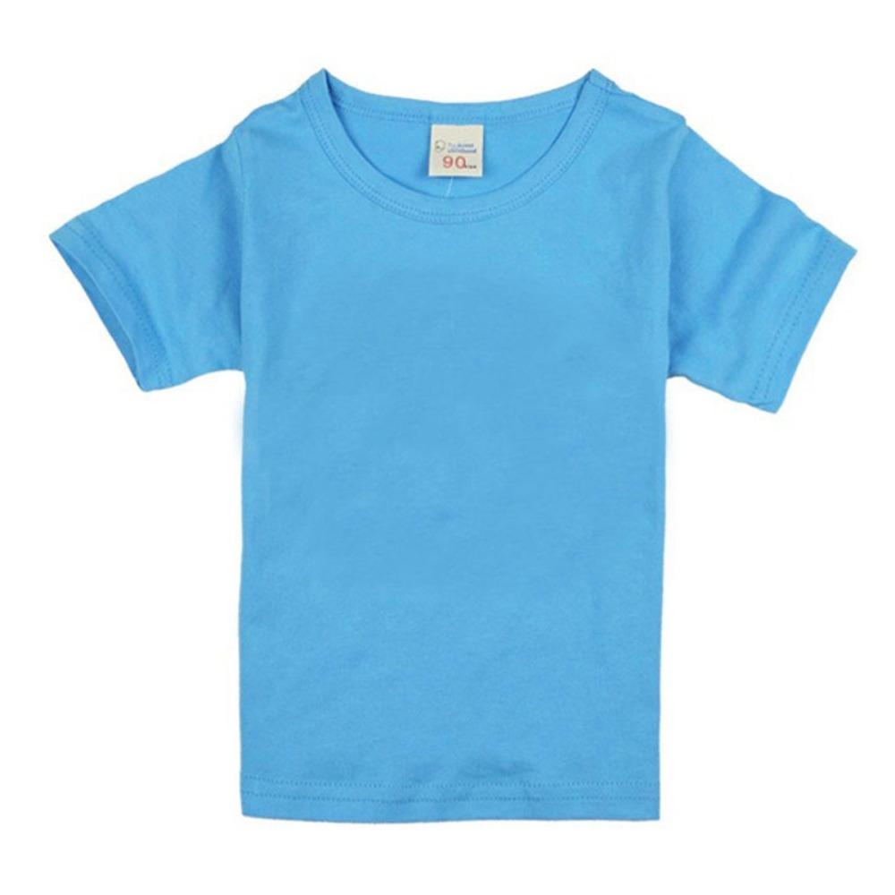 1-14Years Summer Children's Short Sleeve T-shirt Cotton Baby Clothes Boys Girls Blank Infant T-shirt Kids Shirt Solid Tees Tops