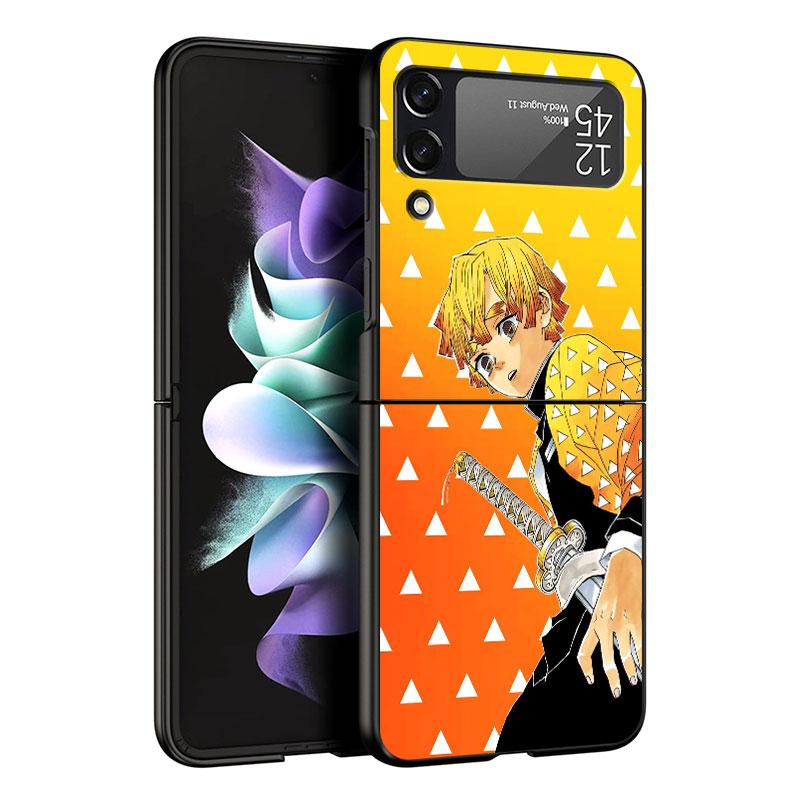 Cover Per Samsung Galaxy Zflip3 Zflip Z Flip 3 5g Z Flip 4 Flip3 Zflip4 Zflip Cover Rigida in PC Stampa a Colori Demon Slayer