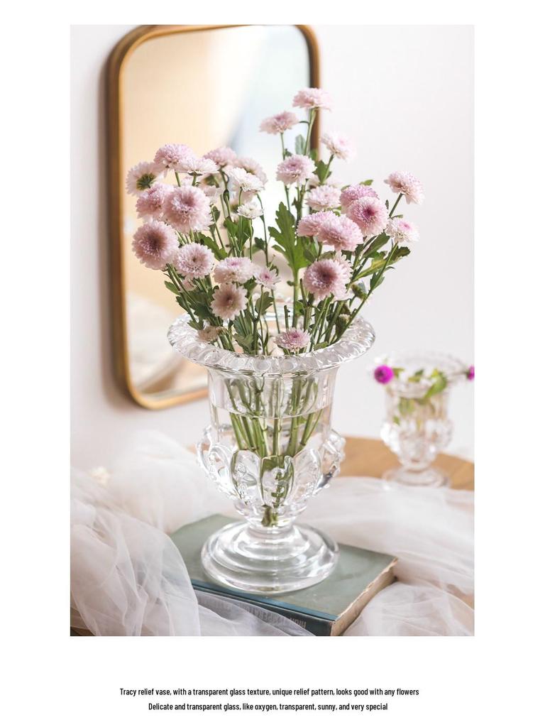 Hochwertige transparente Glasvase für elegante Heimdekoration und frische Blumenarrangements