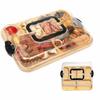 Transparent Bamboo Cheese Board Divided Grid Wooden Cheese Board Durable Serving Platter  Camping
