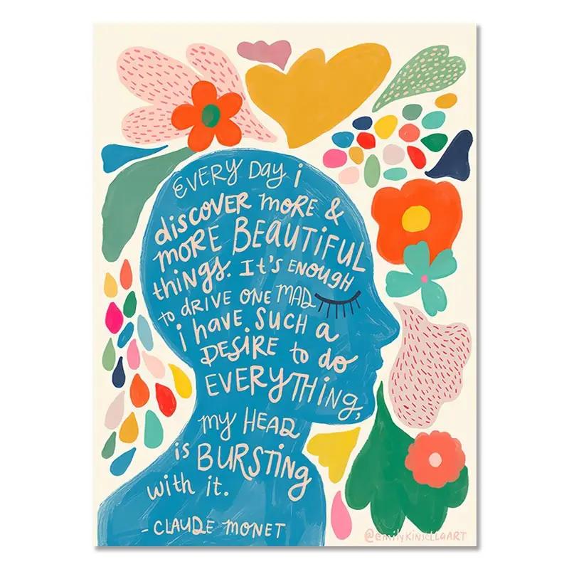 

Вдохновляющая цитата Арт-постер Бохо Детская Комната Цвет Холст Живопись Клод Моне Настенный Принт Картина с цветами Кабинет Домашний Декор 21cm×30cm NoFrame