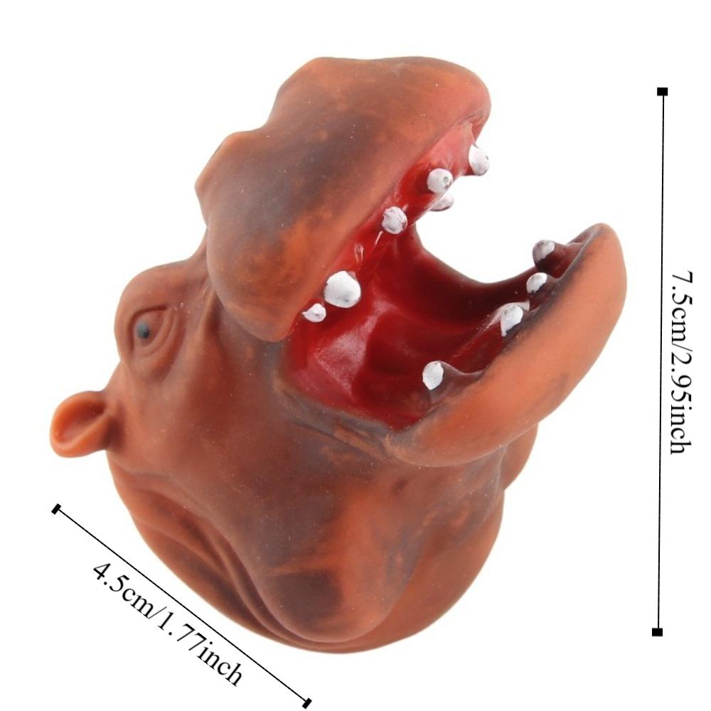 Simulation Animal Finger Puppet Toy Vinyl Animal Head Model Toy  Birthday Gifts