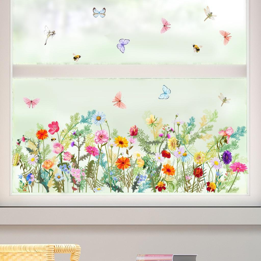 Flower Wall Sticker Art, Detachable PVC Garden Stickers, Children's Room, Daycare, Classroom, Bedroom Decoration