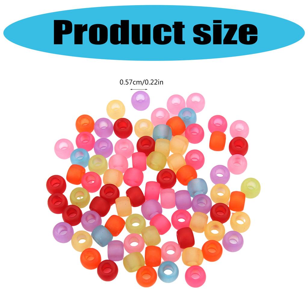 200pcs Round Colorful Acrylic Hair Beads Glow in the Dark for Kids Girls Braids and Women Fashion Hair Accessories