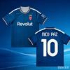 Modrý Como 1907 2026/2027 Nico Paz 10 Fotbalový dres Prodyšný Rychleschnoucí Ležérní Sportovní Tričko s krátkým rukávem Rodinné sladění