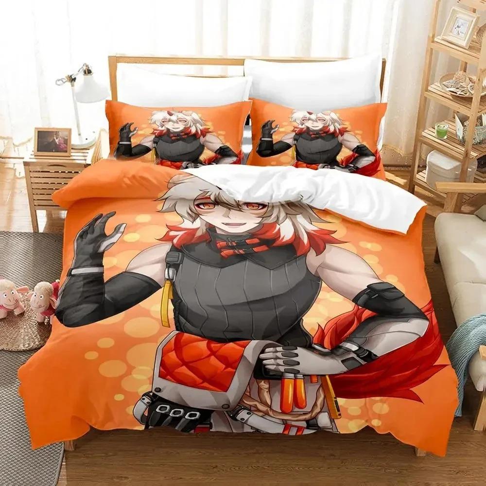3D Print Anime Game Arknights Bedding Set Duvet Cover Bed Set Quilt Cover Pillowcase Comforter king Queen Size Boys Adult