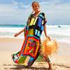 New Printed Robe Beach Resort Loose Plus Size Beach Dress Bikini Swimsuit Smock for Women