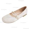 Chinese Style Mary Jane Shoes 2025 Summer Beige Size35 40 Women's Shoes Low Heel Pumps Slip On Ladies Casual Single Shoes