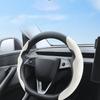 For Tesla Model Y Juniper 2025+ Steering Wheel Cover All Season Universal Deer Suede Sports Steering Wheel Cover
