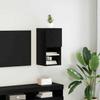 Wall Mounted TV Cabinet Black Oak Effect Particleboard