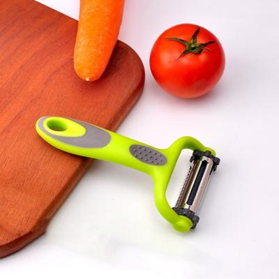Edelstahlklingen, 3-in-1-Obstschäler mit Julienne-Funktion, rutschfester Griff, Obst, Gemüse, Kartoffeln, Karotten, Gurken, Schäler, Küchenhelfer