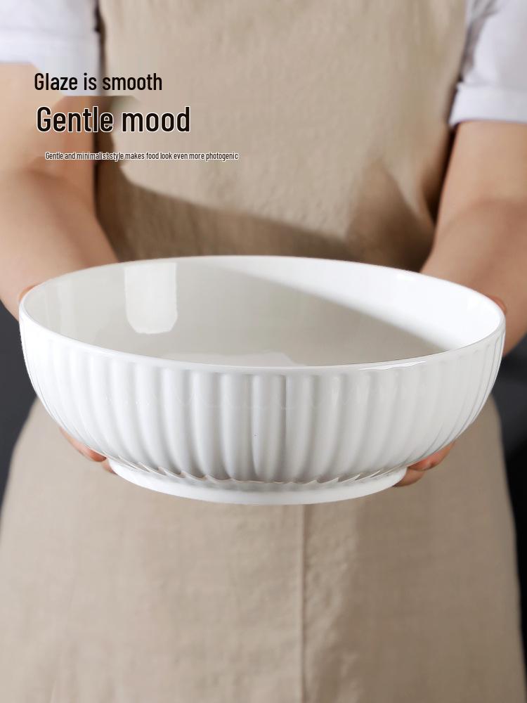 2-Piece 2025 Extra Large Ceramic Pickled Fish Soup Bowls for Household & Commercial Use