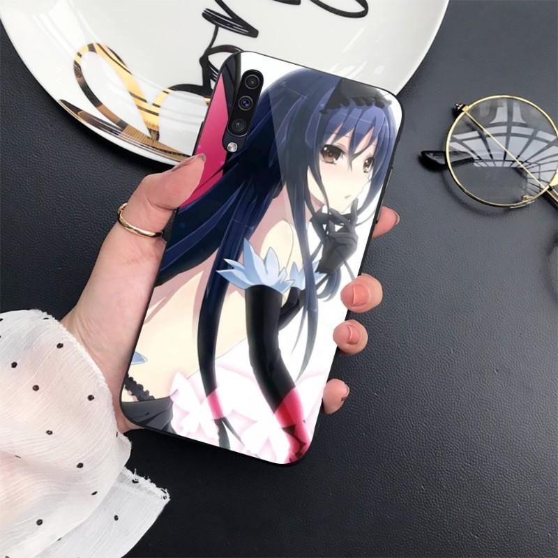 Accel World Telefonhülle für Samung A32 A51 A52 HINWEIS 10 20 S10 S20 S21 S22 Pro Ultra Schwarze PC-Glas-Telefonabdeckung