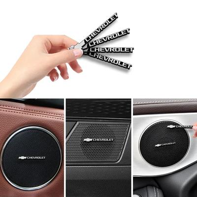 2/4 Stück Auto Audio Dekor 3D Aluminium Abzeichen Emblem Aufkleber Für Lacetti Aveo Cobalt Cruze Malibu Trax Camaro Zubehör
