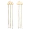 2 Pcs Wooden Cloud Hair Clip Organizer with Princess Headband Accessories, DIY Storage Hanging Pendant for Office Home Desktop Tabletop Organizer