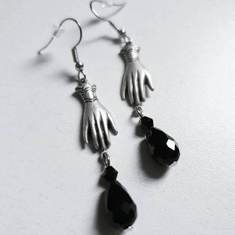 Gothic Victorian Handmade Glass Crystal Earrings