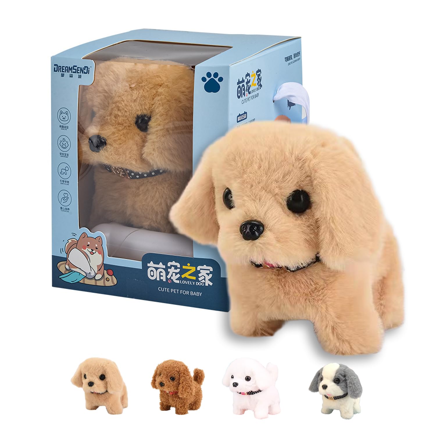 

Pop Meow 2025 Новая плюшевая игрушка-питомец, имитирующая собаку, Интерактивная игрушка-робот, Многофункциональная развивающая игрушка с функциями голоса и действий, Ролевая игра