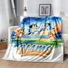 Soccer Fun Bluey Personalized Name Blanket Throw Customizable Blanket Comfortable Versatile for Living Room Seaside Sofa Picnics Ideal for All Seasons