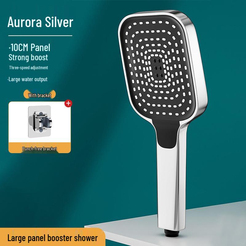 Supercharged Large Panel Handheld Multi-Function Shower Head with Filter