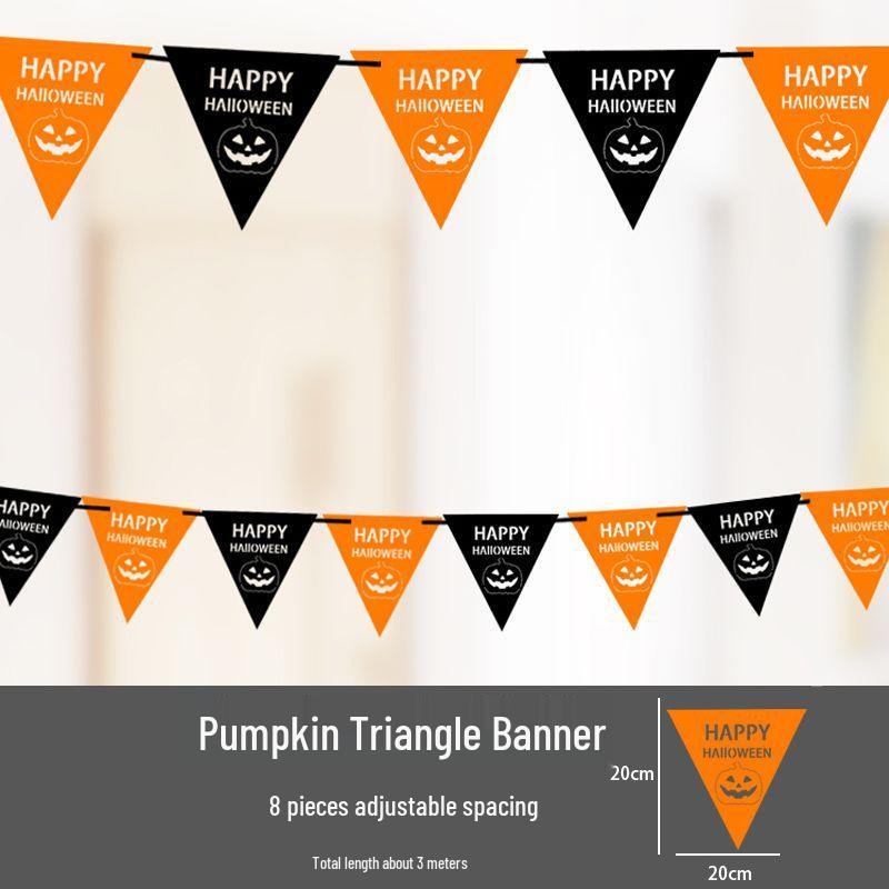 Halloween Pumpkin Lantern Banner - Indoor Decoration for Kindergarten and Party Scenes