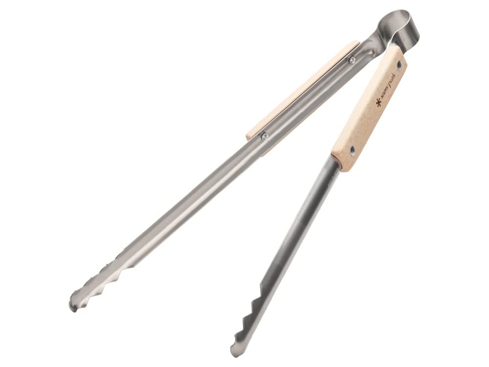 Snow Peak Fire Steel Tongs, Body/Stainless Grip/Beech Wood, N-020
