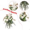 Artificial Chrysanthemum Eucalyptus Flower Wreath Hanging Decoration Teardrop for