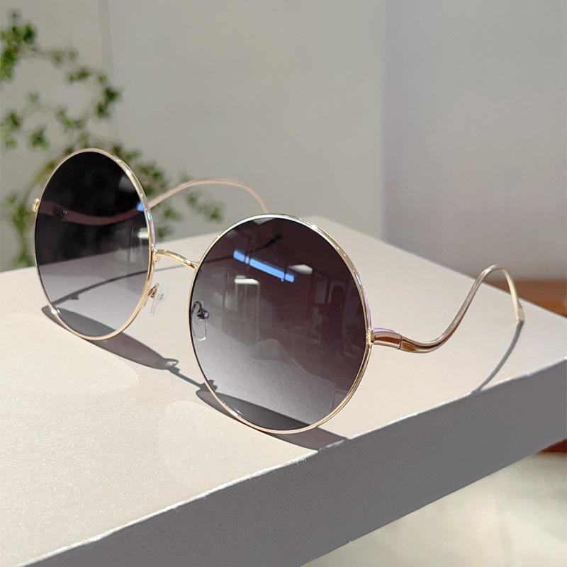 Rimless Sunglasses Polygon Fashion Popular Women Shades Big Frame Round Glasses for Female Gradient Eyeglasses UV Eyewear