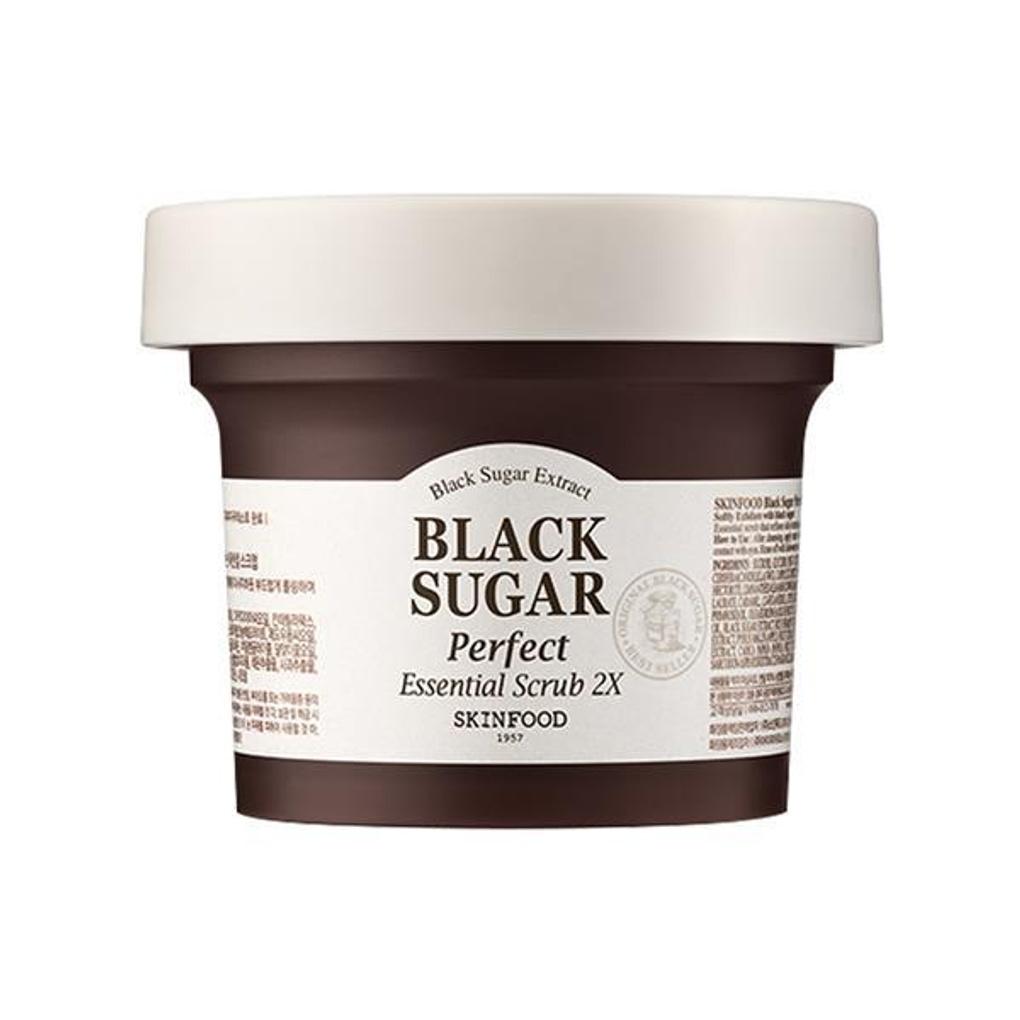 Skinfood Black Sugar Perfect Essential Scrub 2X 210g + 1 Wash-Off Silicone Brush
