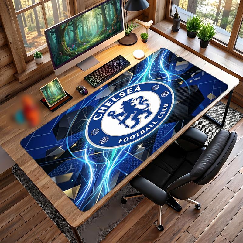Alfombrilla de Ratón Grande Impresa del Chelsea FC, Alfombrilla de Escritorio para Gaming de Goma Suave Antideslizante para Decoración de Oficina, Portátil y Computadora