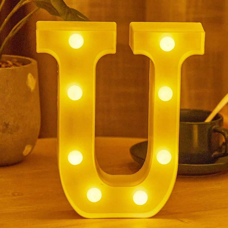 LED 21cm Warm Light Alphabet 0-9 Letters for Wedding Party Home Decor