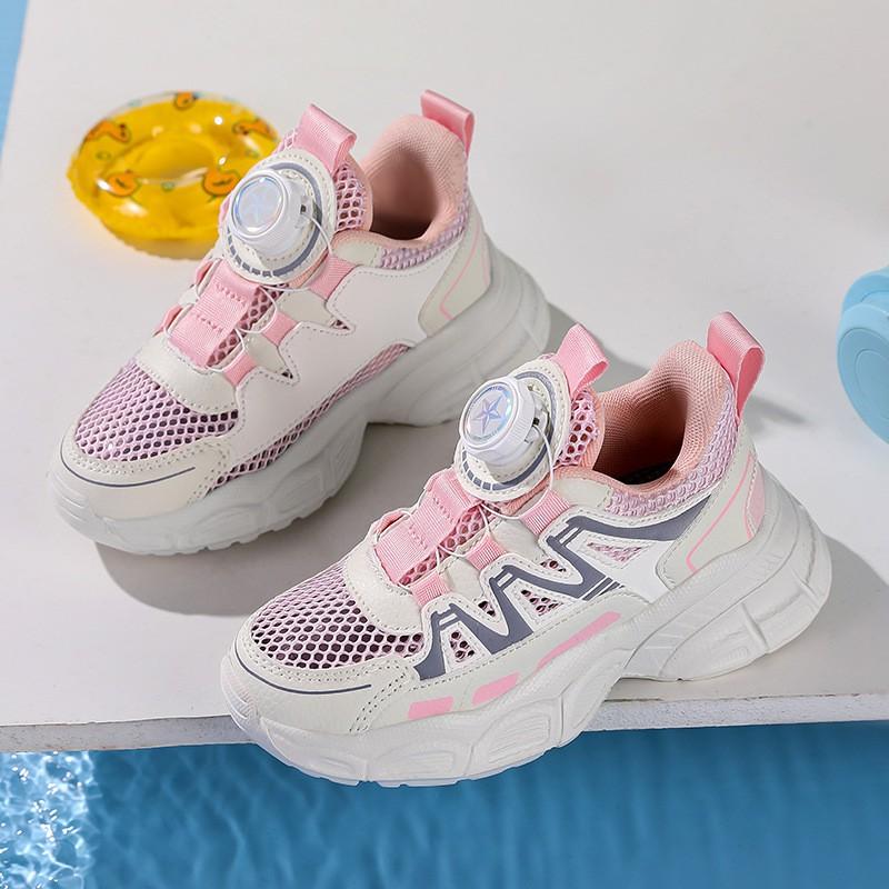 Girls Breathable Mesh Sneakers Kids 4-12 Years Old Lightweight Casual Dad Shoes Fall Winter
