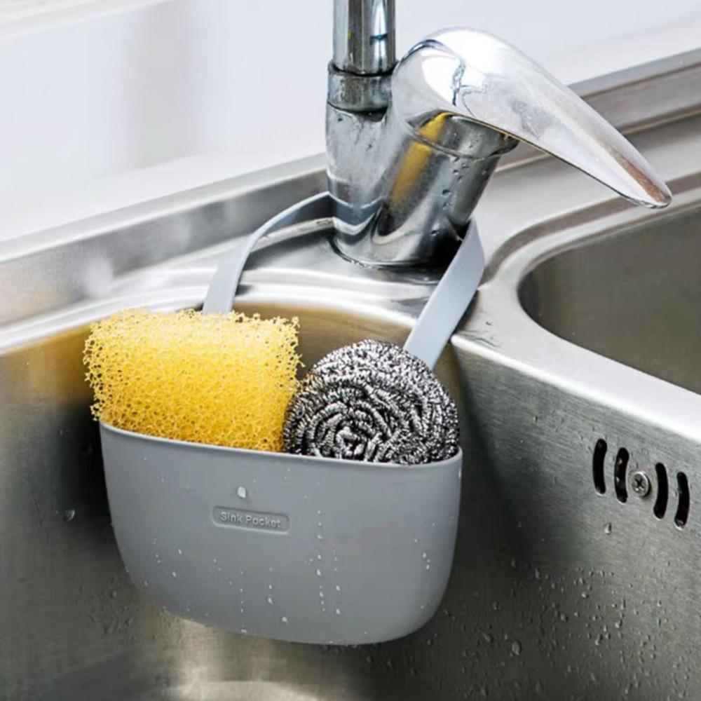 Adjustable Storage Basket Multifunction Brush Holder Portable Sink Drain Basket  Kitchen Sink