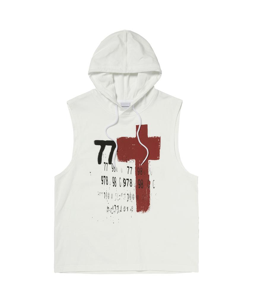 Garter Gallery Red Cross Hood Sleeveless_White