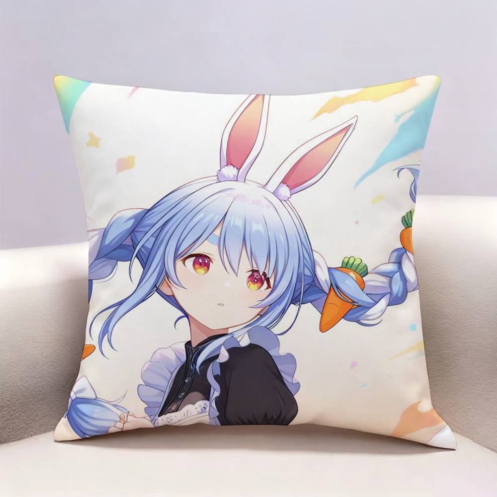 HHololive Usada Pekora Doublesided print Pillow Case for Sofa Living Room Home office Decor Protective Cover